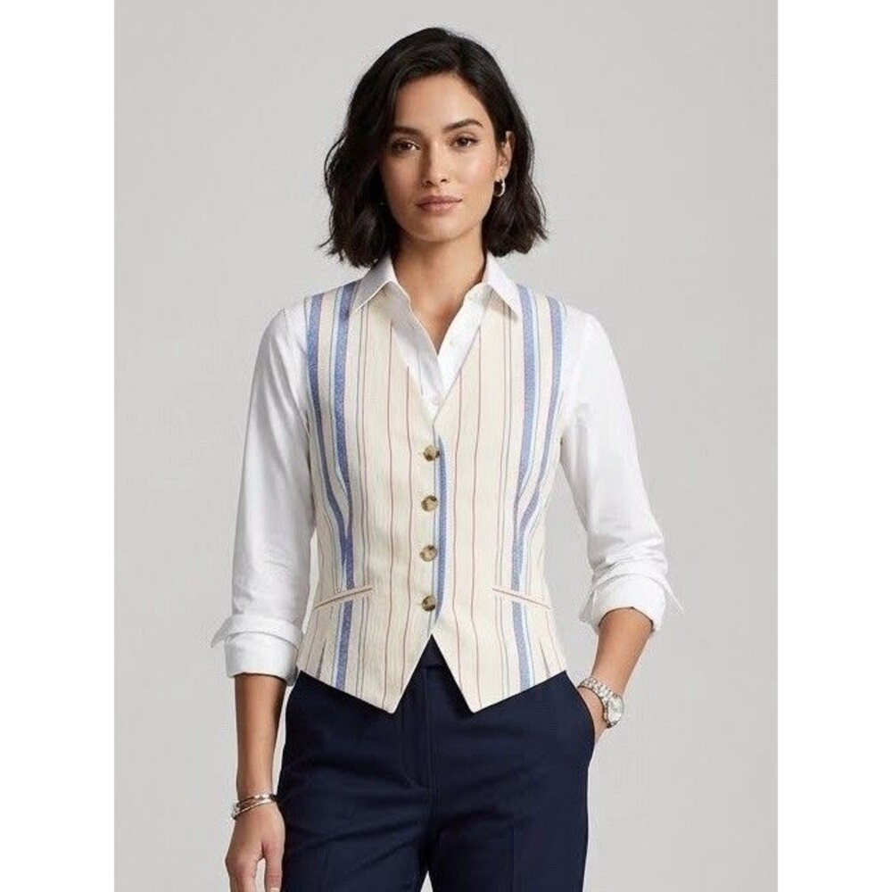 Anthropologie NWT And Layered Women’s Striped Vest Size Small